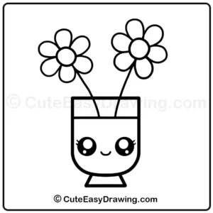 How to Draw a Cute Flower Vase that looks super adorable in Just 9 Steps 9 how to draw a cute flower vase - step 7