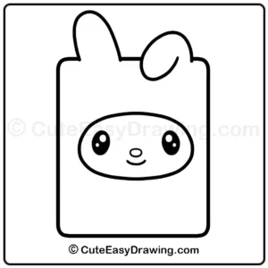 cute my melody notebook drawing - step 5