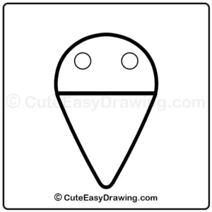 cute kitty cat ice cream cone drawing - step 2