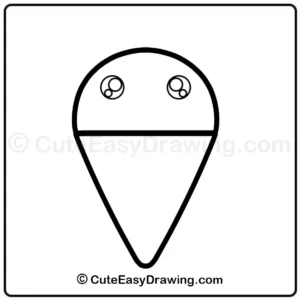 cute kitty cat ice cream cone drawing - step 3