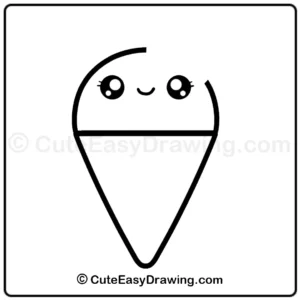 cute kitty cat ice cream cone drawing - step 5