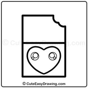 how to draw a cute chocolate bar - step 5