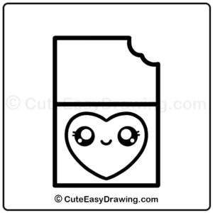 how to draw a cute chocolate bar - step 6