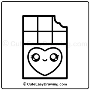 how to draw a cute chocolate bar - step 7