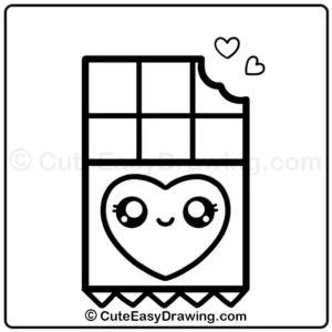 how to draw a cute chocolate bar - step 8