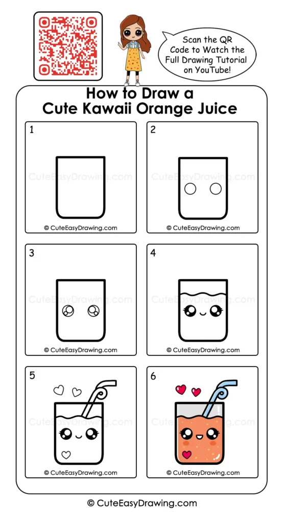 6 Simple Steps to Draw a Cute Orange Juice Kids Will Love