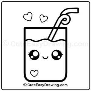 draw a cute orange juice - step 5