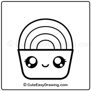 A Beginner's Guide to Draw a Cute Rainbow Ice Cream Cup in 9 Fun Steps 8 Draw a cute rainbow ice cream cup - step 6