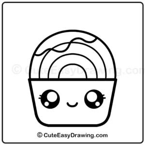 A Beginner's Guide to Draw a Cute Rainbow Ice Cream Cup in 9 Fun Steps 9 Draw a cute rainbow ice cream cup - step 7