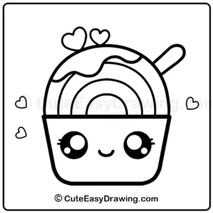 A Beginner's Guide to Draw a Cute Rainbow Ice Cream Cup in 9 Fun Steps 10 Draw a cute rainbow ice cream cup - step 8