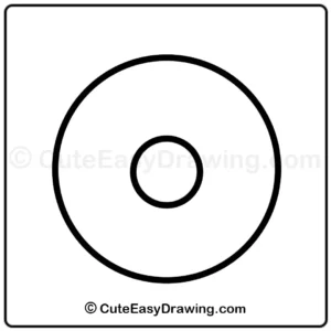Draw a cute kitty cat donut - step 1