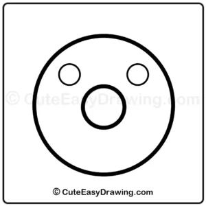 Draw a cute kitty cat donut - step 2