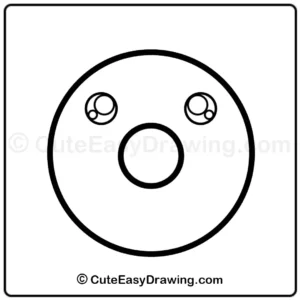 Draw a cute kitty cat donut - step 3