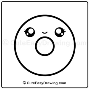 Draw a cute kitty cat donut - step 4