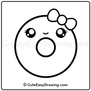 Draw a cute kitty cat donut - step 5