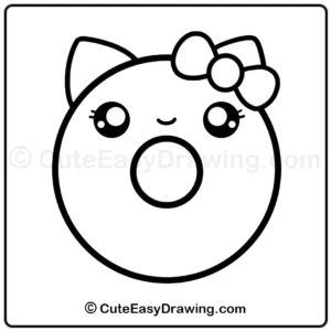 Draw a cute kitty cat donut - step 6