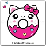 draw a cute kitty cat donut