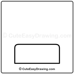 Draw a cute kawaii bed - step 1