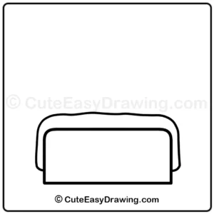 Draw a cute kawaii bed - step 2