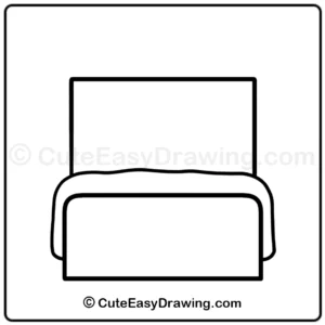 Draw a cute kawaii bed - step 3