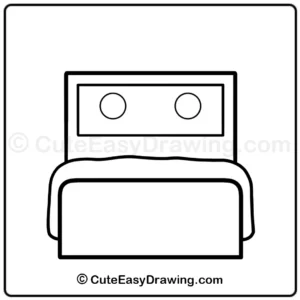 Draw a cute kawaii bed - step 5