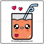 draw a cute orange juice