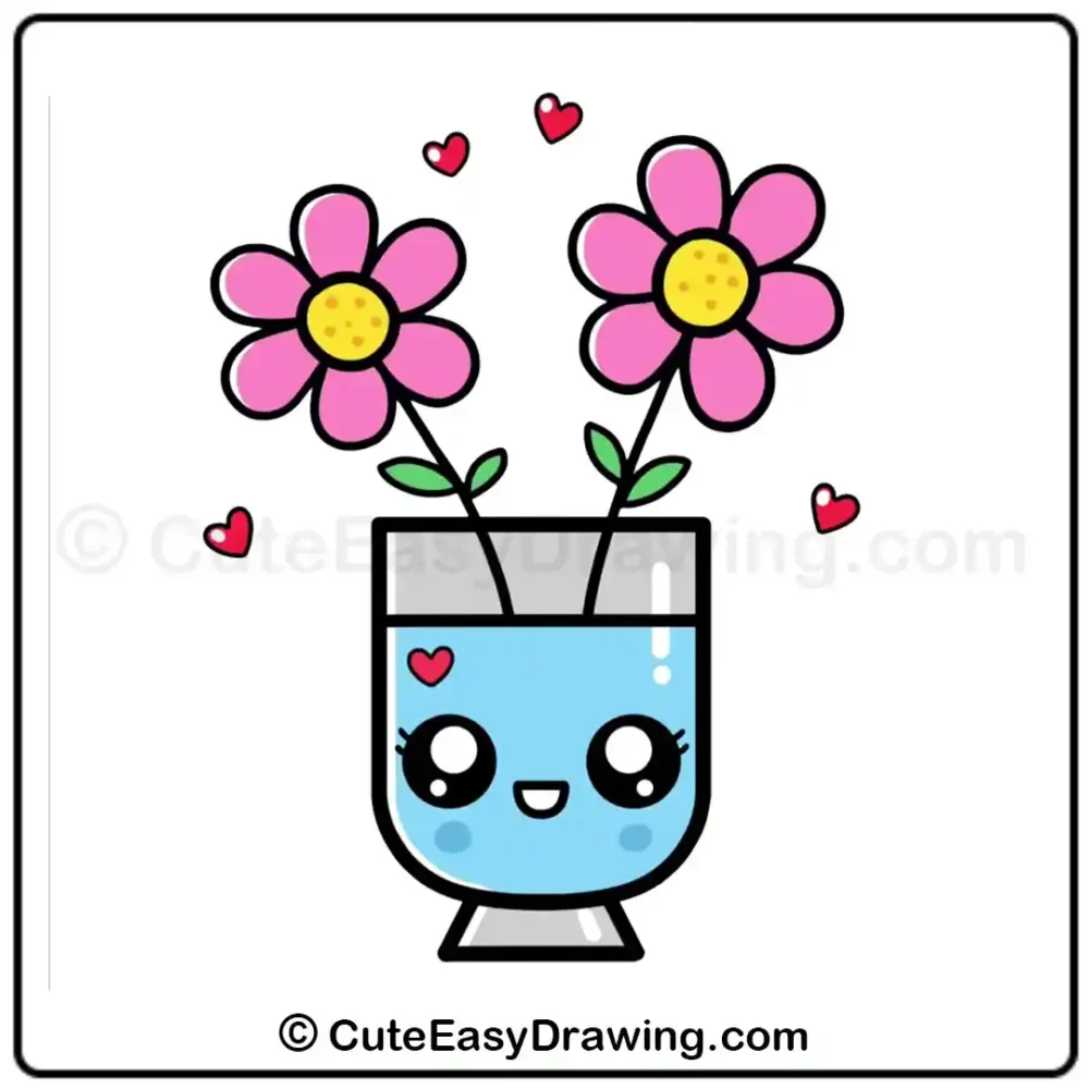 How to Draw a Cute Flower Vase that looks super adorable in Just 9 Steps 4 How to Draw a Cute Flower Vase