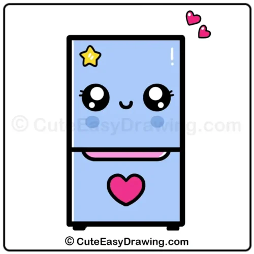 How to Draw a Cartoon Refrigerator in 7 Fun Steps 21 Draw a Cartoon Refrigerator