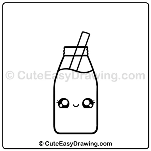 cute bubble tea drawing - step 6