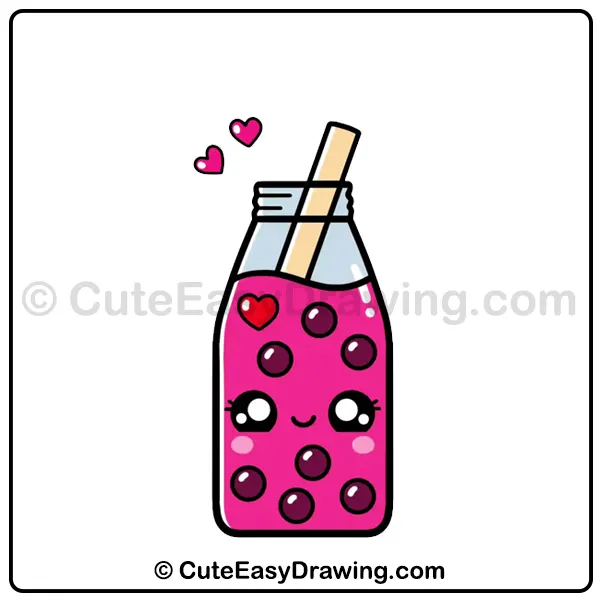 cute bubble tea drawing