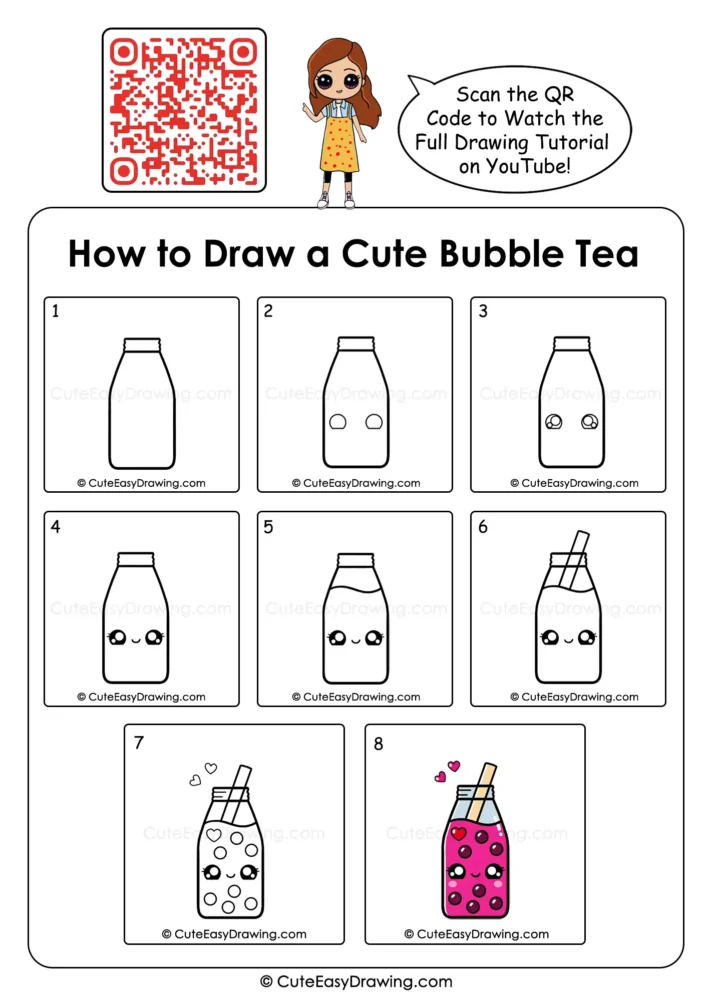 Cute Bubble Tea Drawing: 8 Fun Steps for Kids and Beginners