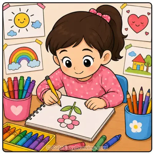 Why Every Child Should Learn to Draw: Benefits for Growth and Creativity 1 child learning to hold a pencil properly while drawing