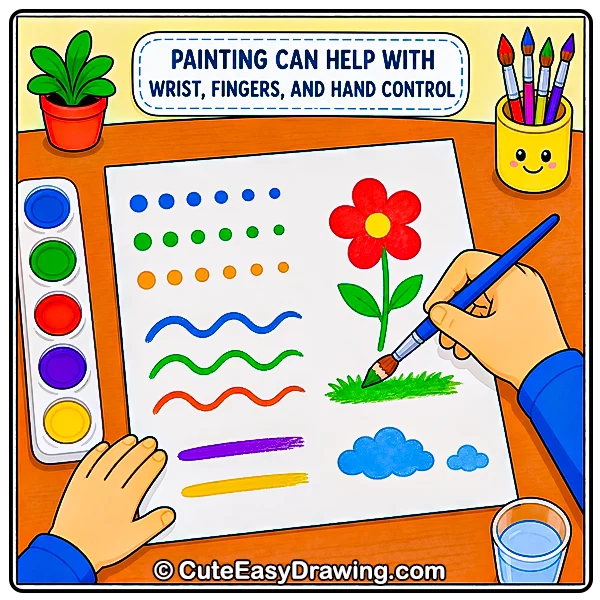 How Drawing Improves Fine Motor Skills and Hand-Eye Coordination 7 painting can help with wrist, fingers, and hand control