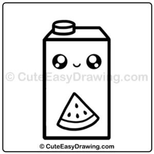 draw a cute watermelon juice box - step 6