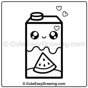 draw a cute watermelon juice box - step 7