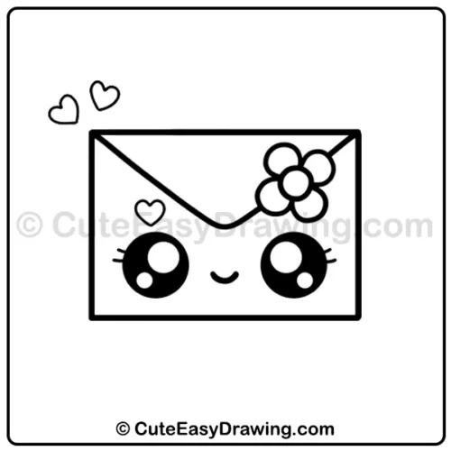 Cute Love Letter Drawing Made Easy for Kids in 7 Fun Steps 8 cute love letter drawing - step 6