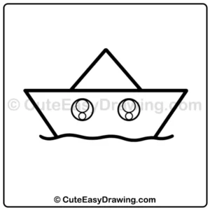 draw a cute paper boat - step 4