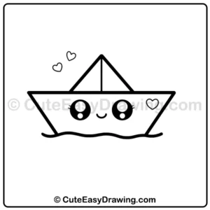 draw a cute paper boat - step 6