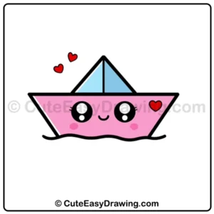 draw a cute paper boat - step 7