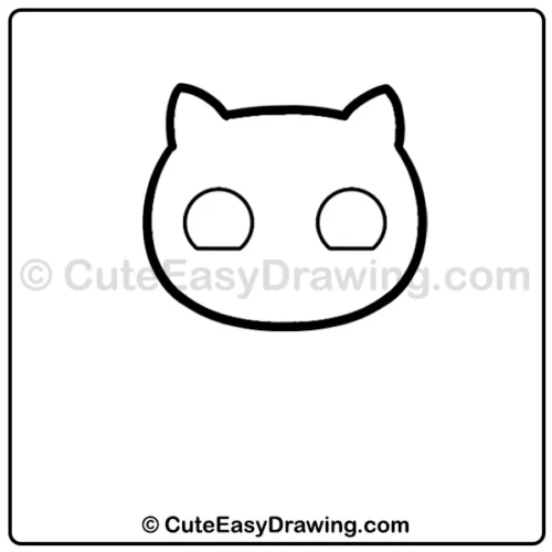 Draw a Cute Cat from Simple Shapes in 9 Steps 4 draw a cute cat - step 2