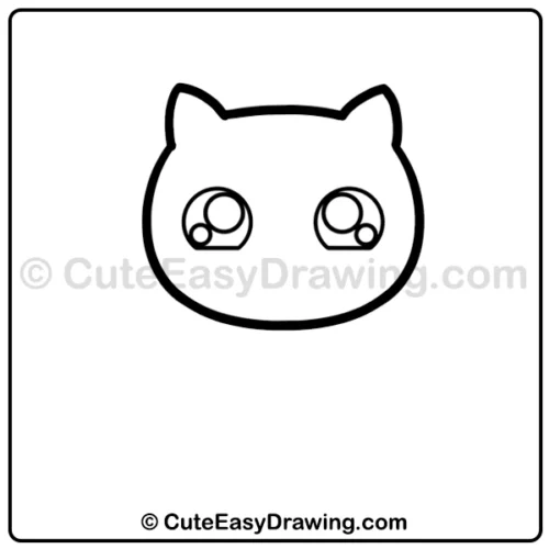 Draw a Cute Cat from Simple Shapes in 9 Steps 5 draw a cute cat - step 3