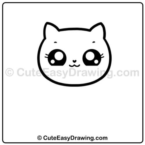 Draw a Cute Cat from Simple Shapes in 9 Steps 6 draw a cute cat - step 4