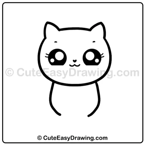 Draw a Cute Cat from Simple Shapes in 9 Steps 7 draw a cute cat - step 5