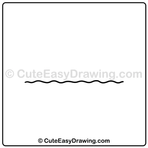 cute rainbow with fish drawing - step 1