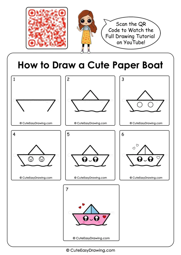 7 Simple Steps to Draw a Cute Paper Boat for Kids