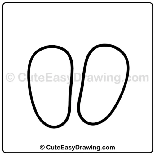 Draw Cute Slippers: A Sweet Kawaii Guide in 9 Easy Steps 3 draw cute slippers - step 1