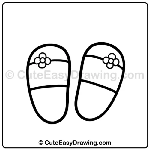 Draw Cute Slippers: A Sweet Kawaii Guide in 9 Easy Steps 4 draw cute slippers - step 2