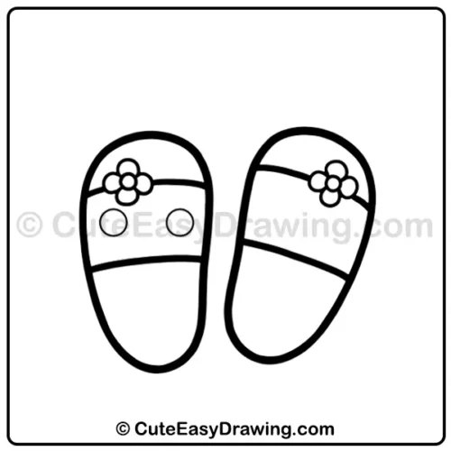 Draw Cute Slippers: A Sweet Kawaii Guide in 9 Easy Steps 5 draw cute slippers - step 3