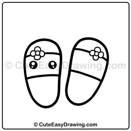 Draw Cute Slippers: A Sweet Kawaii Guide in 9 Easy Steps 7 draw cute slippers - step 5