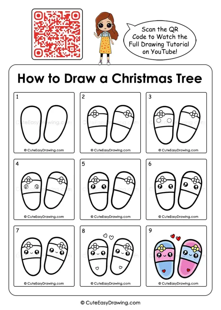 Draw Cute Slippers: A Sweet Kawaii Guide in 9 Easy Steps 1 mothers day Vertical 9 steps